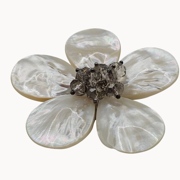 VTG Hair Clip Irridescent Shiny Fairycore Cute Cottage Cabin Spring Summer Daisy - Picture 2 of 7